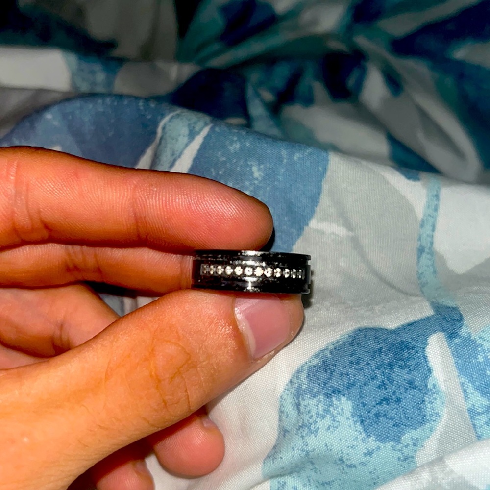 Custom black men’s Diamond engagement ring